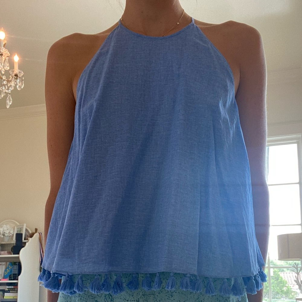 tory burch flare top with tassels